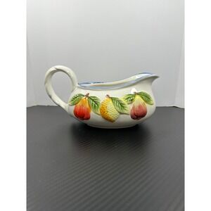 Panware Ceramic Fruit Gravy Sauce Pitcher Creamer Red Yellow Pear Design